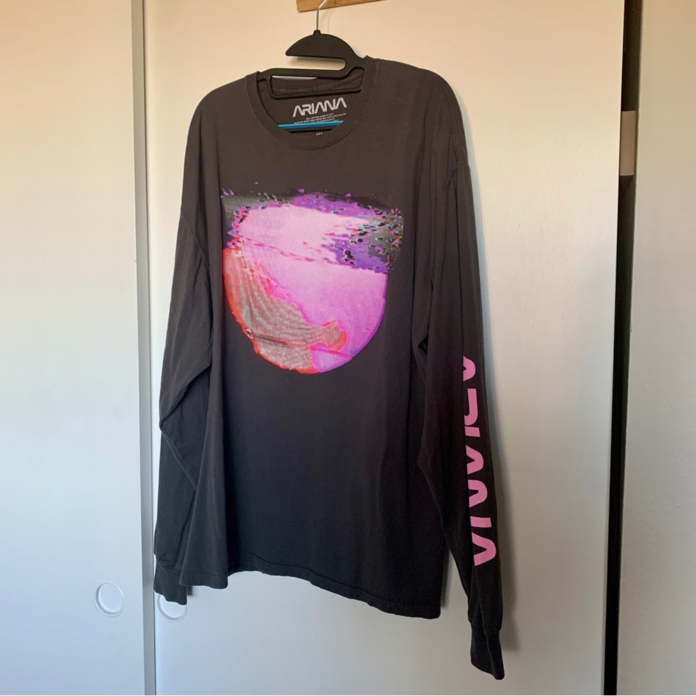 Ariana Grande NASA Glitch Gray Long Sleeve Shirt